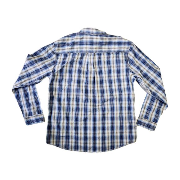 Ruff Hewn Button Down Shirt Mens XL Blue Plaid Western‎ Rancher Church Casual - Picture 5 of 6